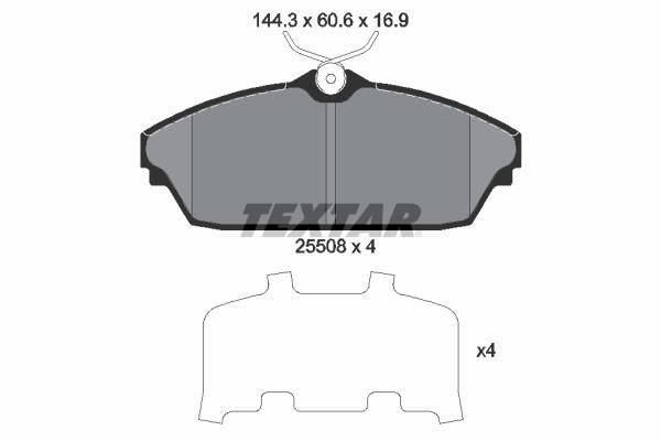Brake pad kit Tata: 2550801 Textar Brake pad set