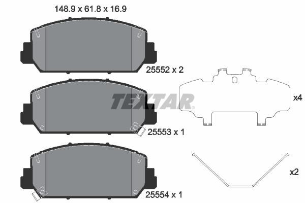 Textar 2555201 Brake Pad Set, disc brake 2555201