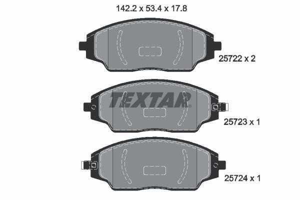 Textar 2572201 Brake Pad Set, disc brake 2572201
