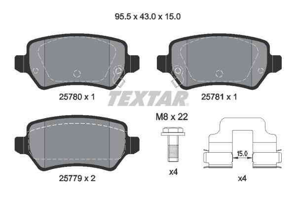 Textar 2578001 Brake Pad Set, disc brake 2578001