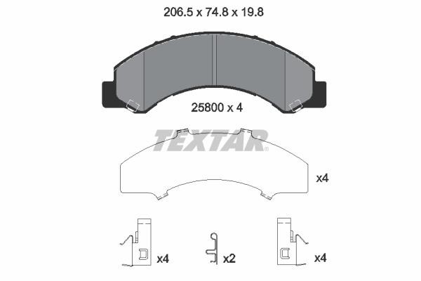 Brake pad kit Isuzu ELF: 2580001 Textar Brake pad set