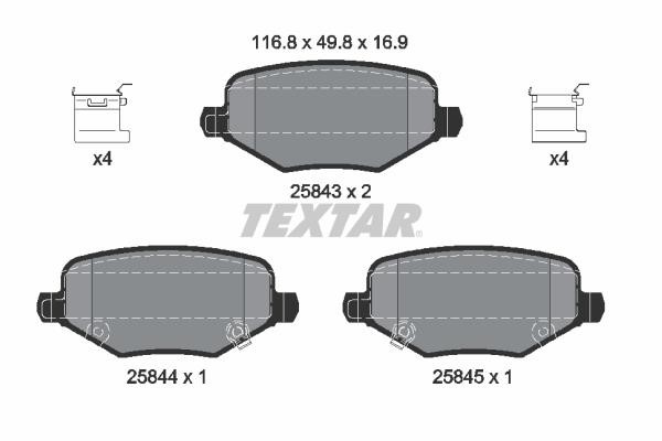 Textar 2584301 Brake Pad Set, disc brake 2584301