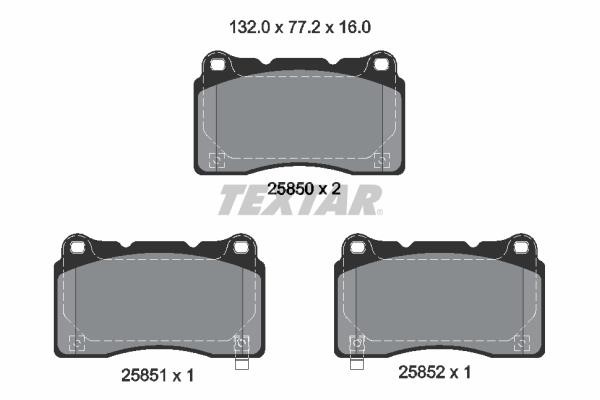 Textar 2585001 Brake Pad Set, disc brake 2585001