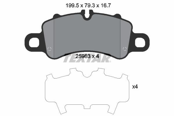 Textar 2598301 Brake Pad Set, disc brake 2598301