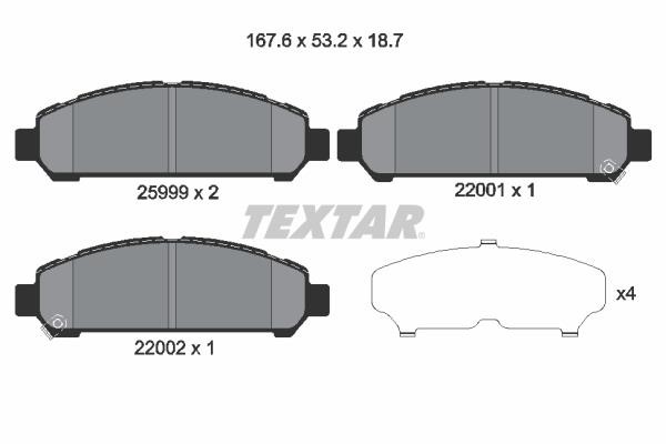 Textar 2599901 Brake Pad Set, disc brake 2599901