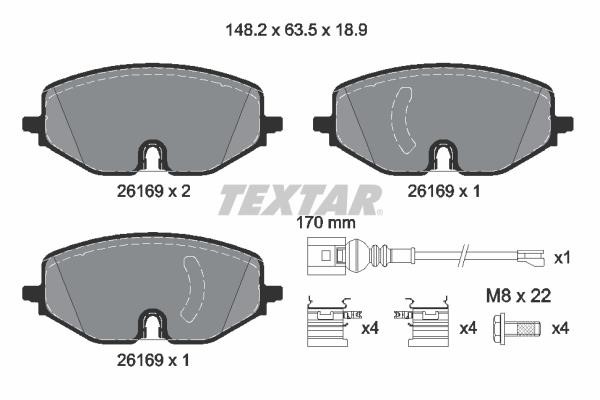 Textar 2616901 Brake Pad Set, disc brake 2616901