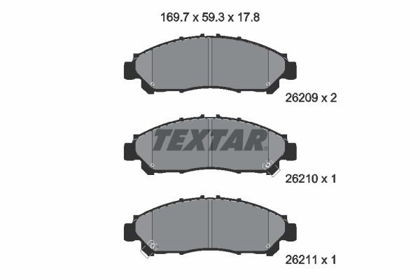 Textar 2620901 Brake Pad Set, disc brake 2620901