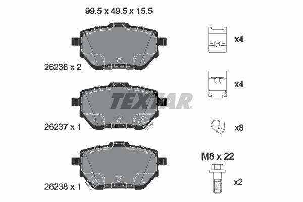 Textar 2623601 Brake Pad Set, disc brake 2623601