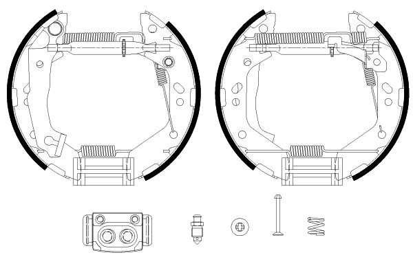 Textar 84059601 Brake shoes with cylinders, set 84059601
