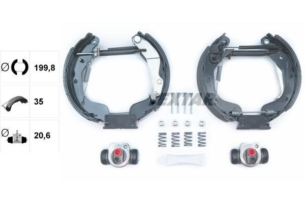 Textar 84062501 Brake shoes with cylinders, set 84062501