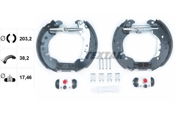 Textar 84080700 Brake shoes with cylinders, set 84080700