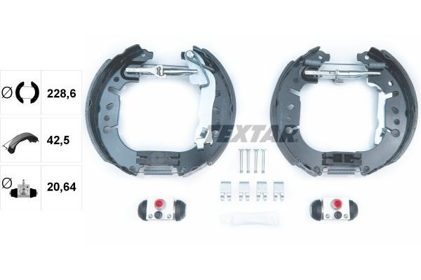 Textar 84081500 Brake shoes with cylinders, set 84081500