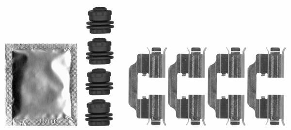 Rear brake pad fitting kit Opel Corsa E: 82548400 Textar Brake pad fitting kit