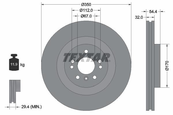 Textar 92284205 Ventilated disc brake, 1 pcs. 92284205