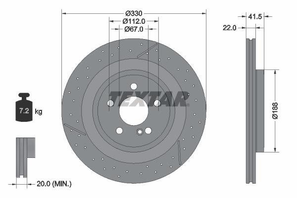 Textar 92290605 Ventilated disc brake, 1 pcs. 92290605