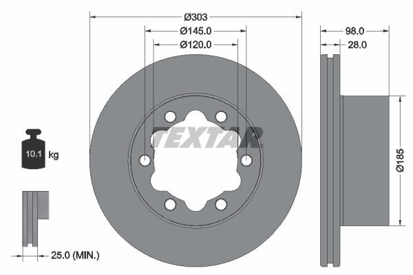 Textar 92295303 Ventilated disc brake, 1 pcs. 92295303