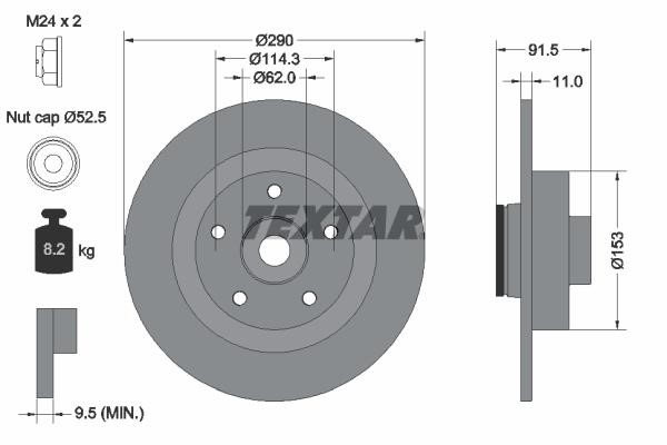 Brake discs Renault Espace: 92317603 Textar Unventilated brake disc