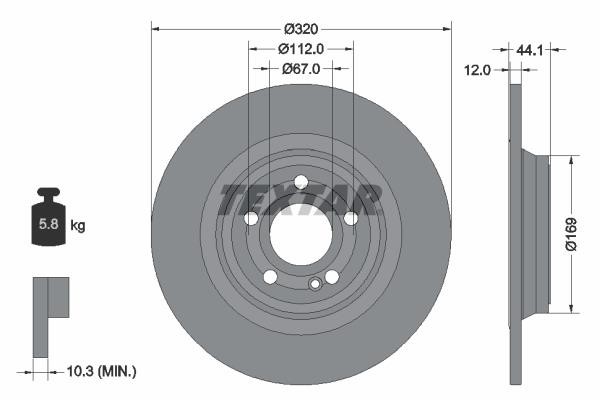 Textar 92324303 Rear brake disc, non-ventilated 92324303