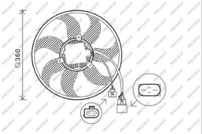Prasco AD022F003 Hub, engine cooling fan wheel AD022F003