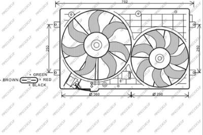 Prasco AD320F002 Hub, engine cooling fan wheel AD320F002