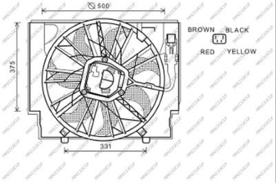 Prasco BM046F001 Hub, engine cooling fan wheel BM046F001