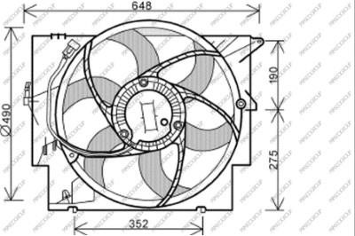 Prasco BM120F001 Hub, engine cooling fan wheel BM120F001