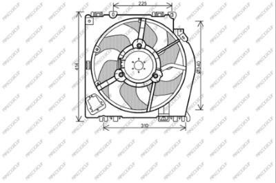 Prasco DS011F001 Hub, engine cooling fan wheel DS011F001