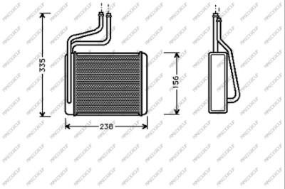 Prasco FD105H001 Heat exchanger, interior heating FD105H001
