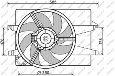 Prasco FD340F005 Hub, engine cooling fan wheel FD340F005