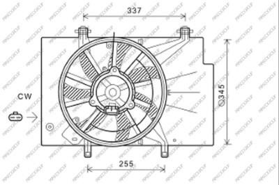 Prasco FD344F003 Hub, engine cooling fan wheel FD344F003