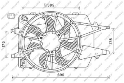 Prasco FD422F004 Hub, engine cooling fan wheel FD422F004