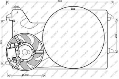 Prasco FD912F002 Hub, engine cooling fan wheel FD912F002