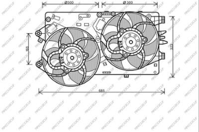 Prasco FT342F007 Hub, engine cooling fan wheel FT342F007