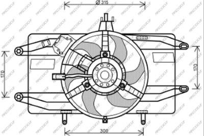 Prasco FT908F001 Hub, engine cooling fan wheel FT908F001