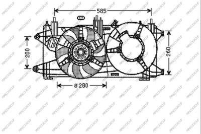 Prasco FT909F007 Hub, engine cooling fan wheel FT909F007