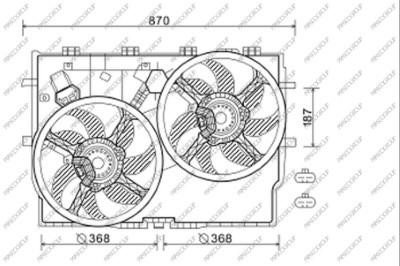 Prasco FT930F004 Hub, engine cooling fan wheel FT930F004