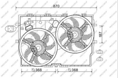 Prasco FT930F005 Hub, engine cooling fan wheel FT930F005