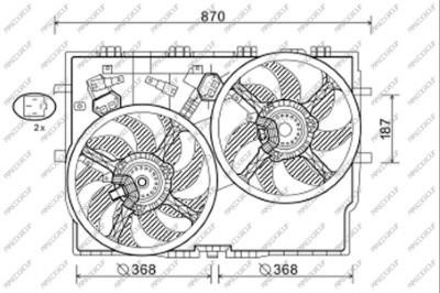 Prasco FT930F006 Hub, engine cooling fan wheel FT930F006