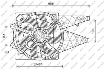 Prasco FT930F008 Hub, engine cooling fan wheel FT930F008