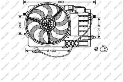 Prasco MN304F001 Hub, engine cooling fan wheel MN304F001