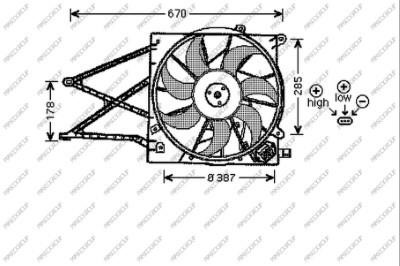 Prasco OP017F003 Hub, engine cooling fan wheel OP017F003