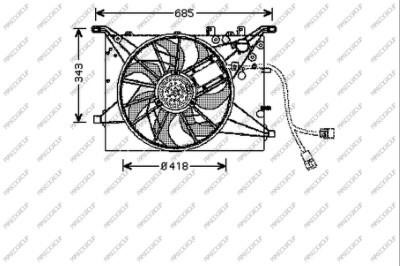 Prasco VV042F001 Hub, engine cooling fan wheel VV042F001