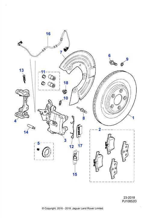 Jaguar C2P26112 Rear disc brake pads, set C2P26112