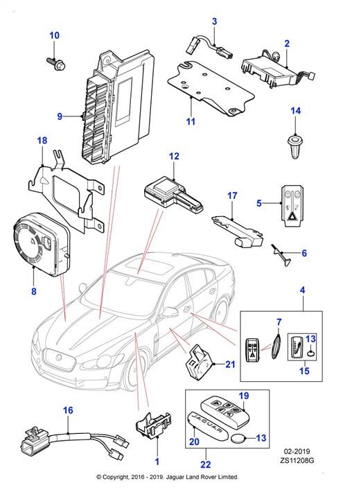 Jaguar Shiny Back Upper and Lower Key Fob Cover Kit – price 94 PLN