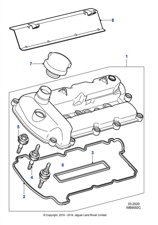 Jaguar XR851931 Gasket, cylinder head cover XR851931