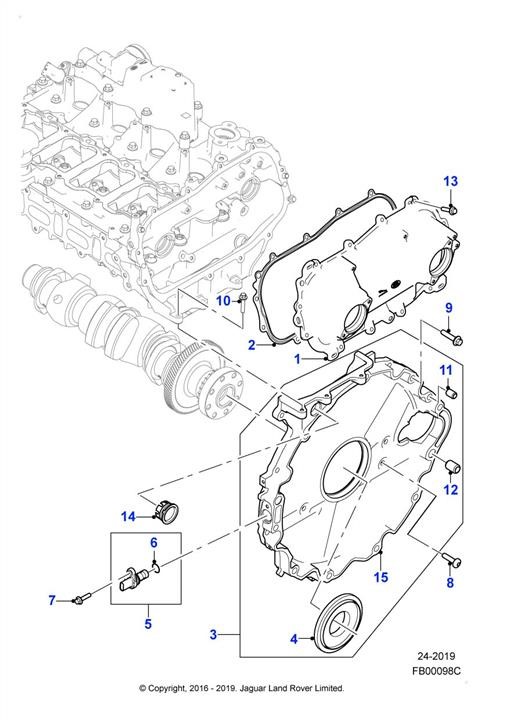 Jaguar JDE39481 Rear crankshaft oil seal JDE39481 JDE39481 Jaguar Rear crankshaft oil seal