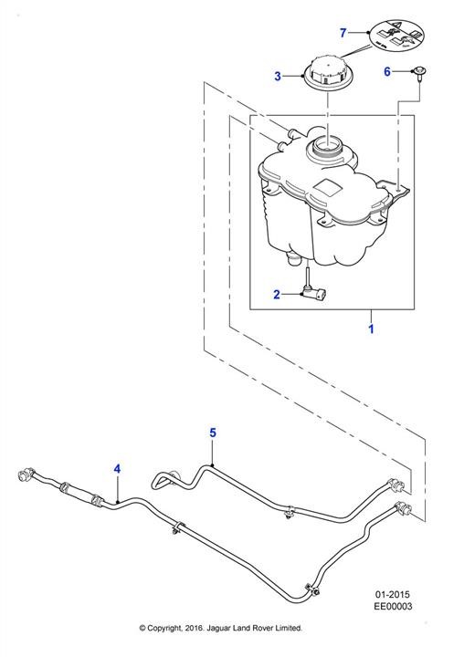 T2H46141 Jaguar Branch pipe of the expansion tank