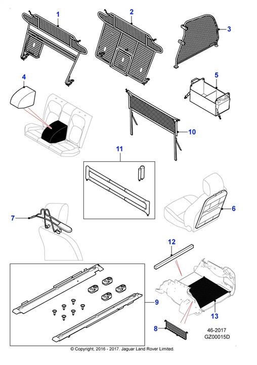 Luggage Compartment Collapsible Organiser Jaguar T2H7752