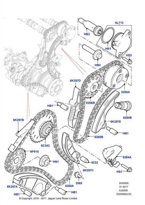 Land Rover LR139320 Chain - timing LR139320