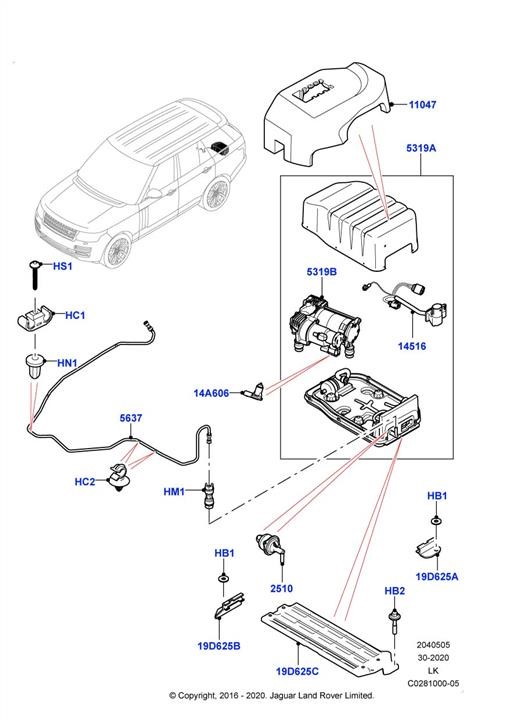 Land Rover LR140034 Compressor - suspension levelling LR140034 LR140034 Land Rover Compressor - suspension levelling